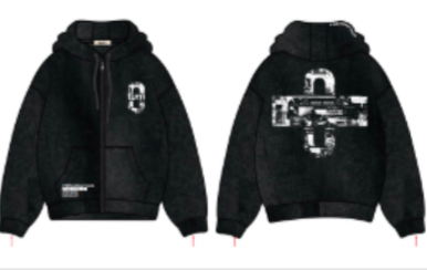 Nothing Acid Wash Zip Hoodie (wholesale)
