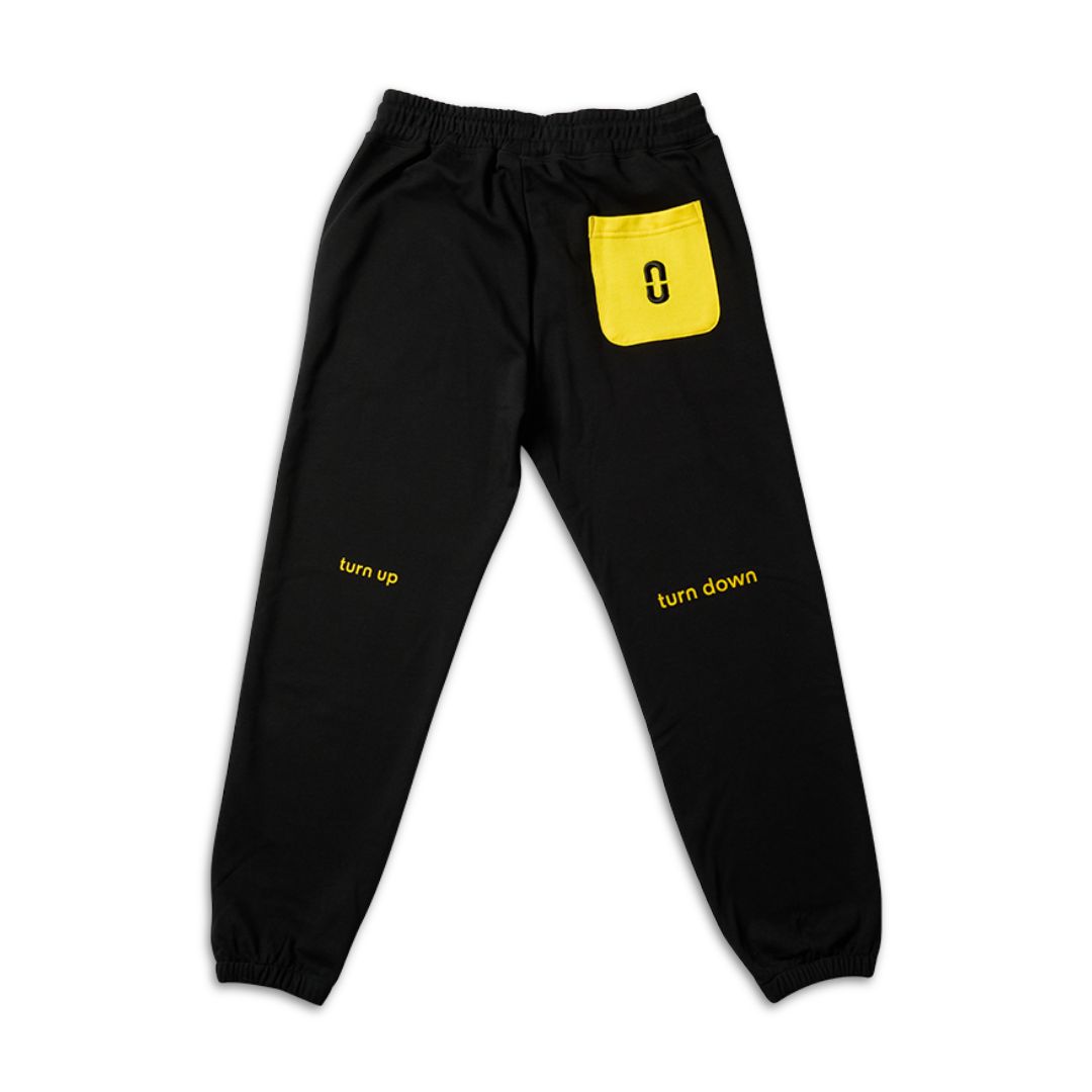 triple orange smiley joggers