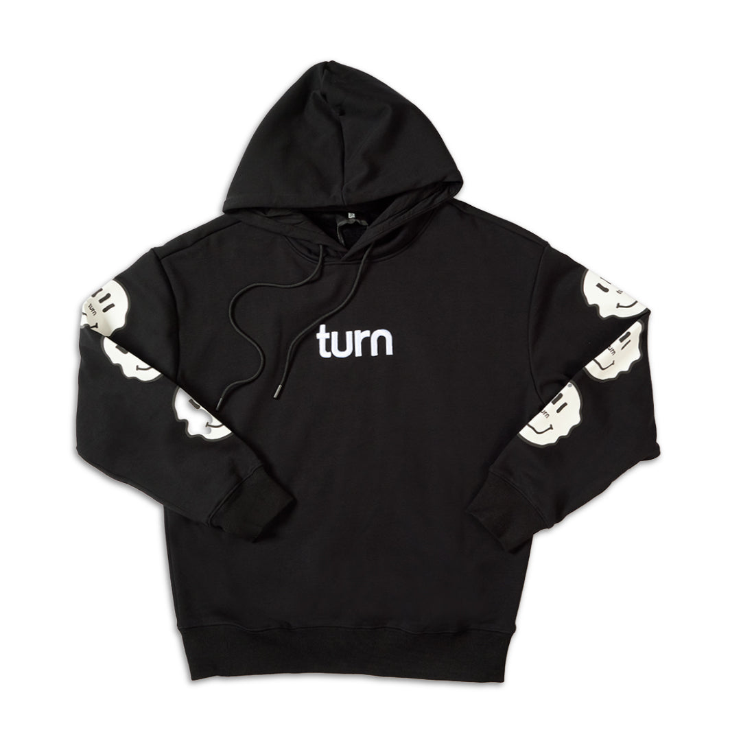 triple white smiley hoodie