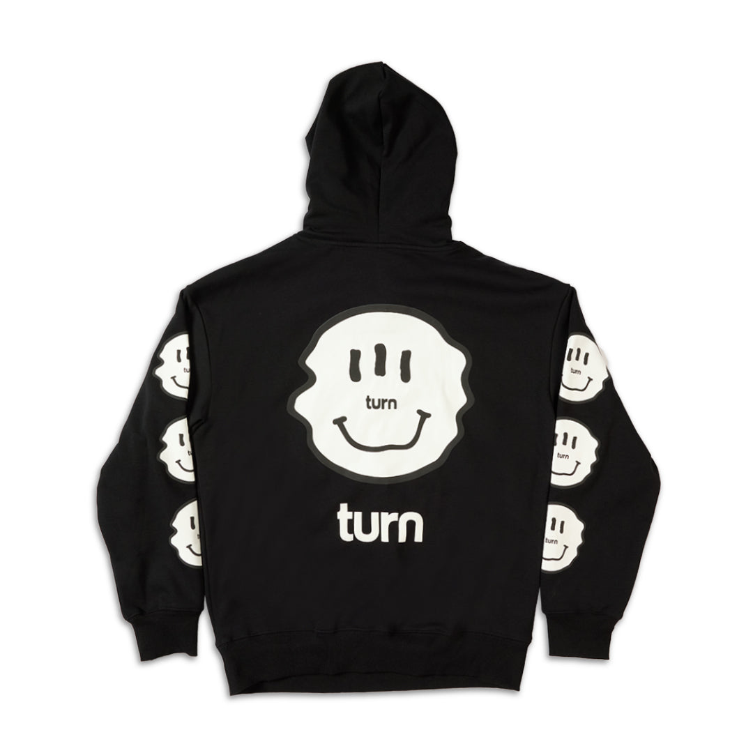 triple white smiley hoodie