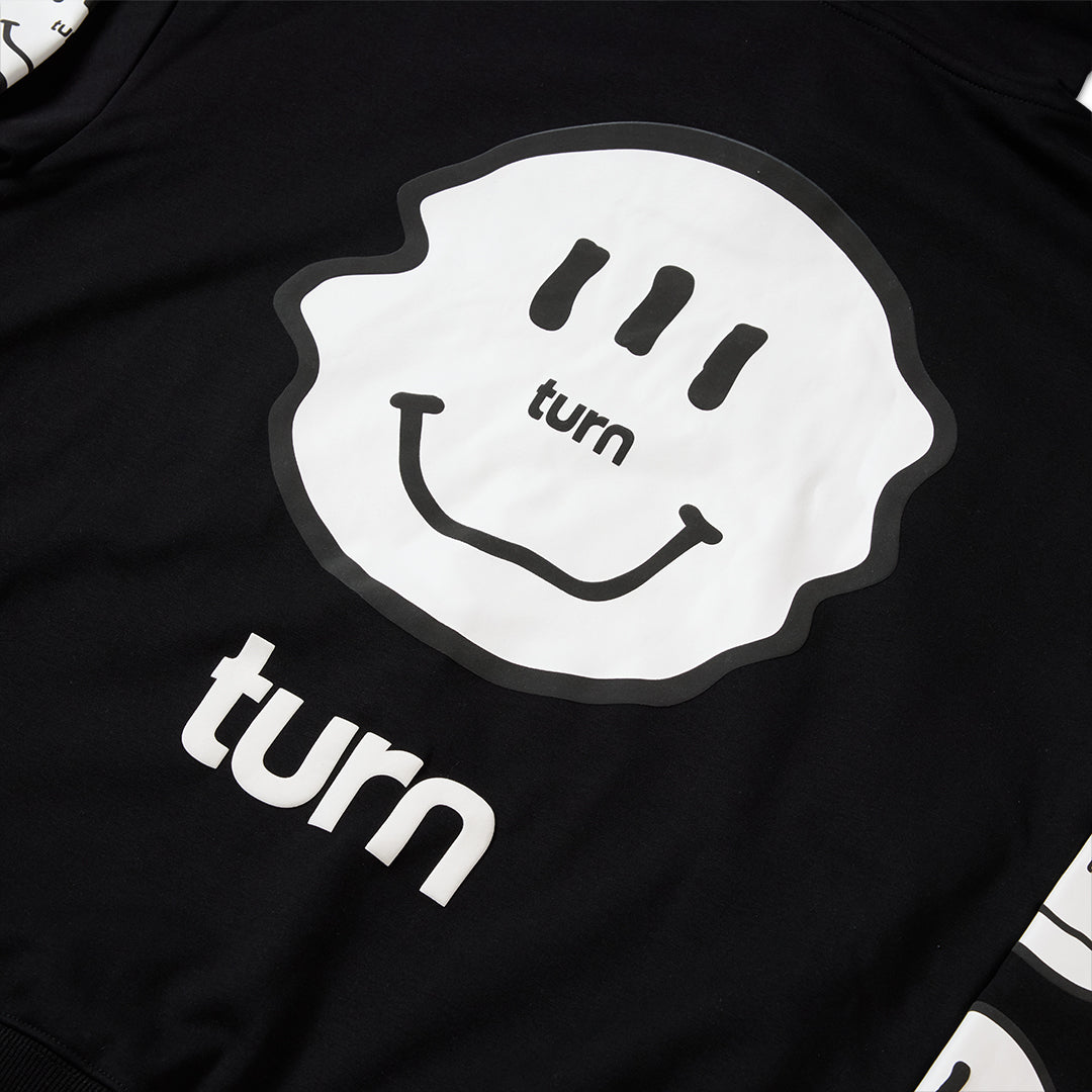 triple white smiley hoodie