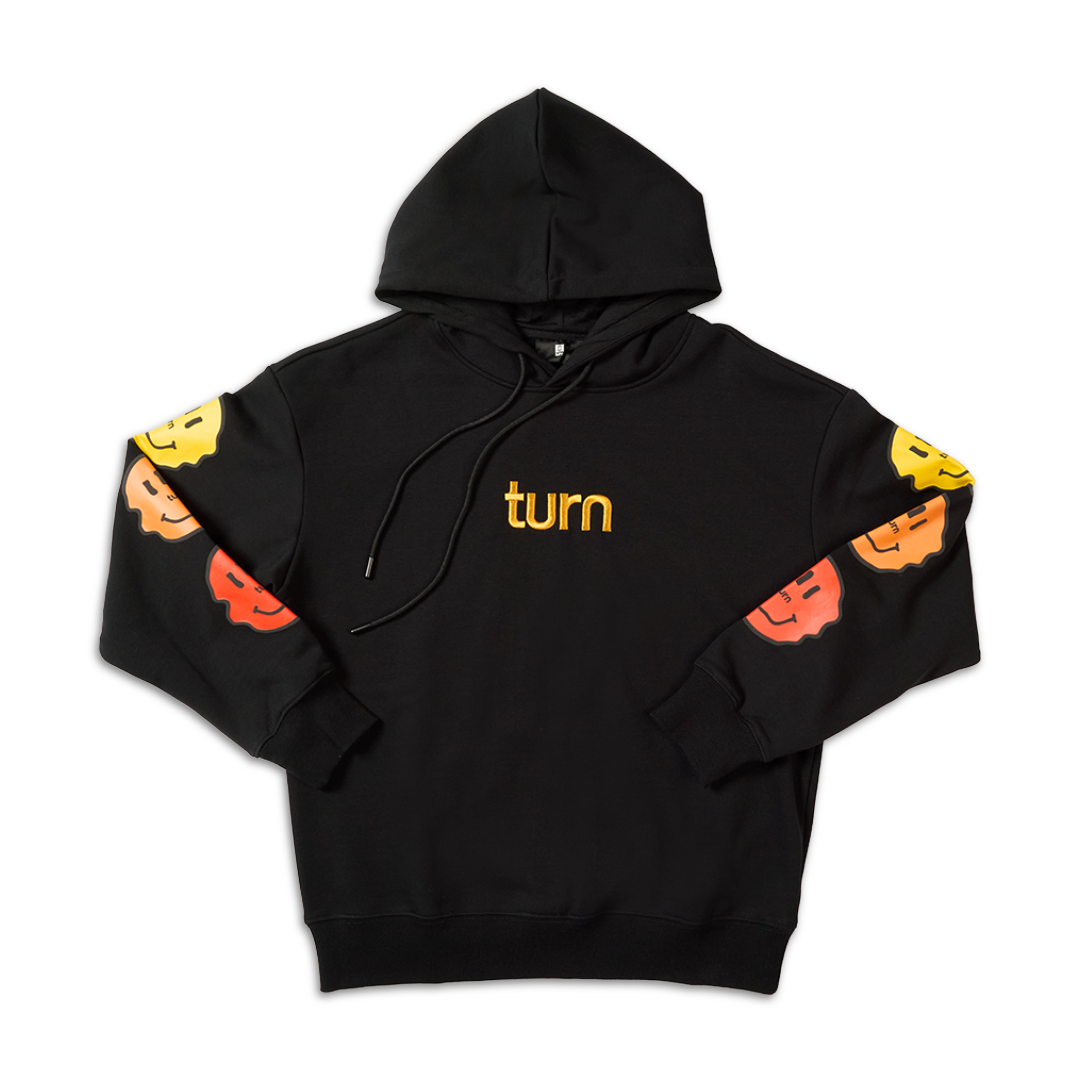 triple orange smiley hoodie