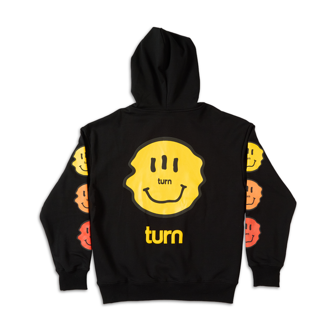 triple orange smiley hoodie