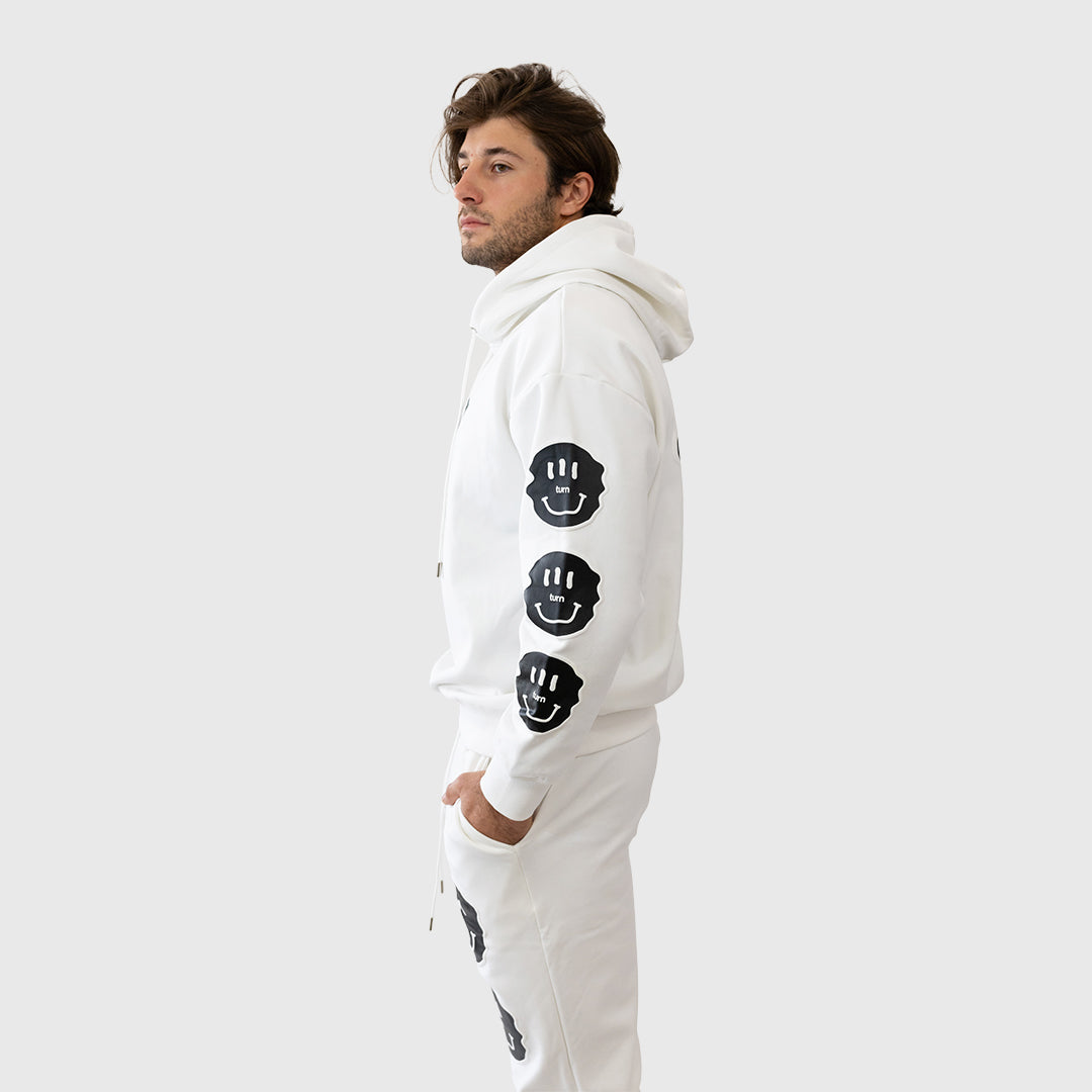 triple black smiley hoodie