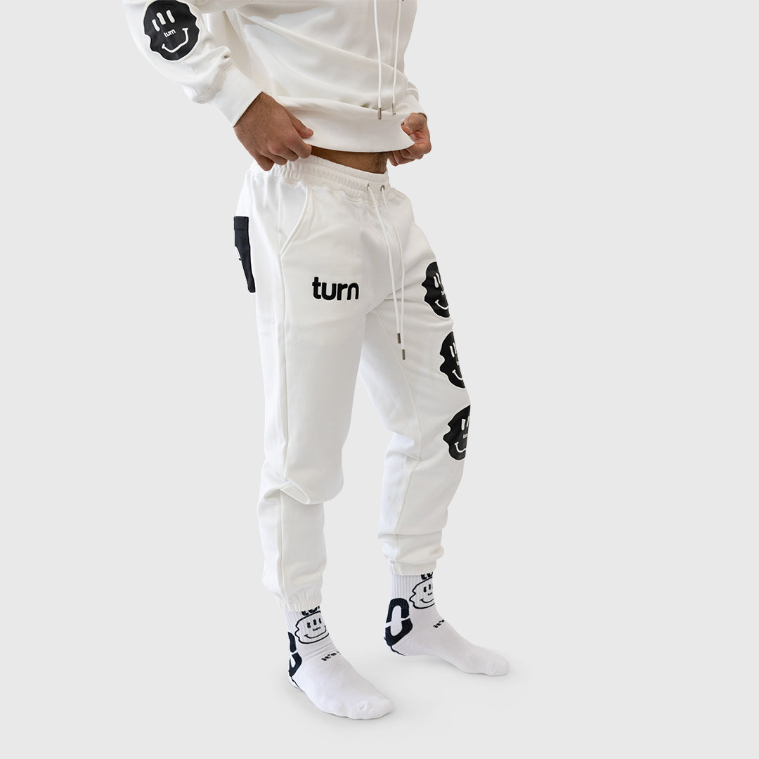 triple black smiley joggers