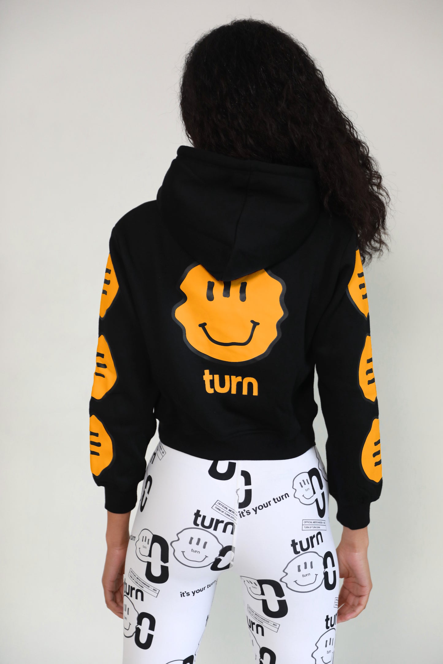 smiley crop hoodie