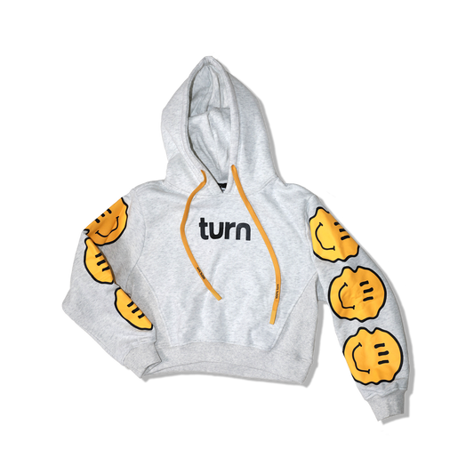 smiley crop hoodie