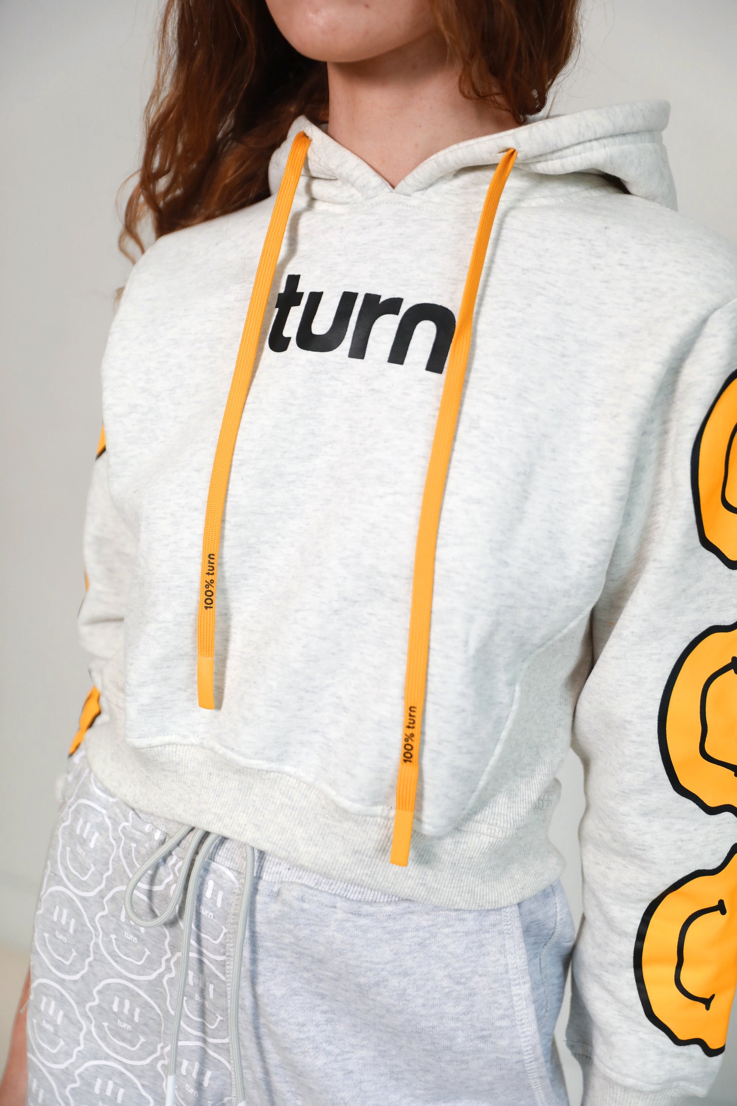 smiley crop hoodie