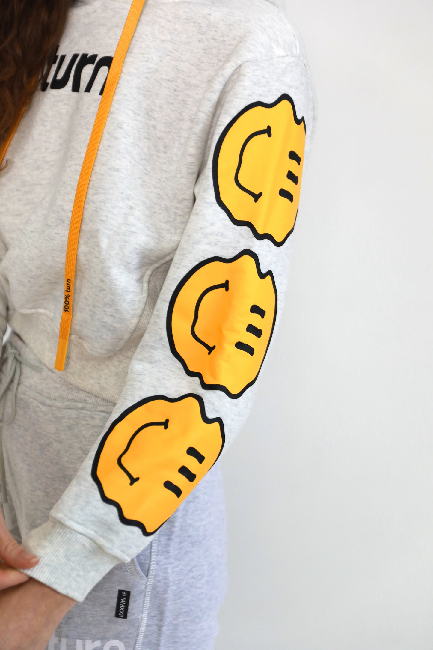 smiley crop hoodie