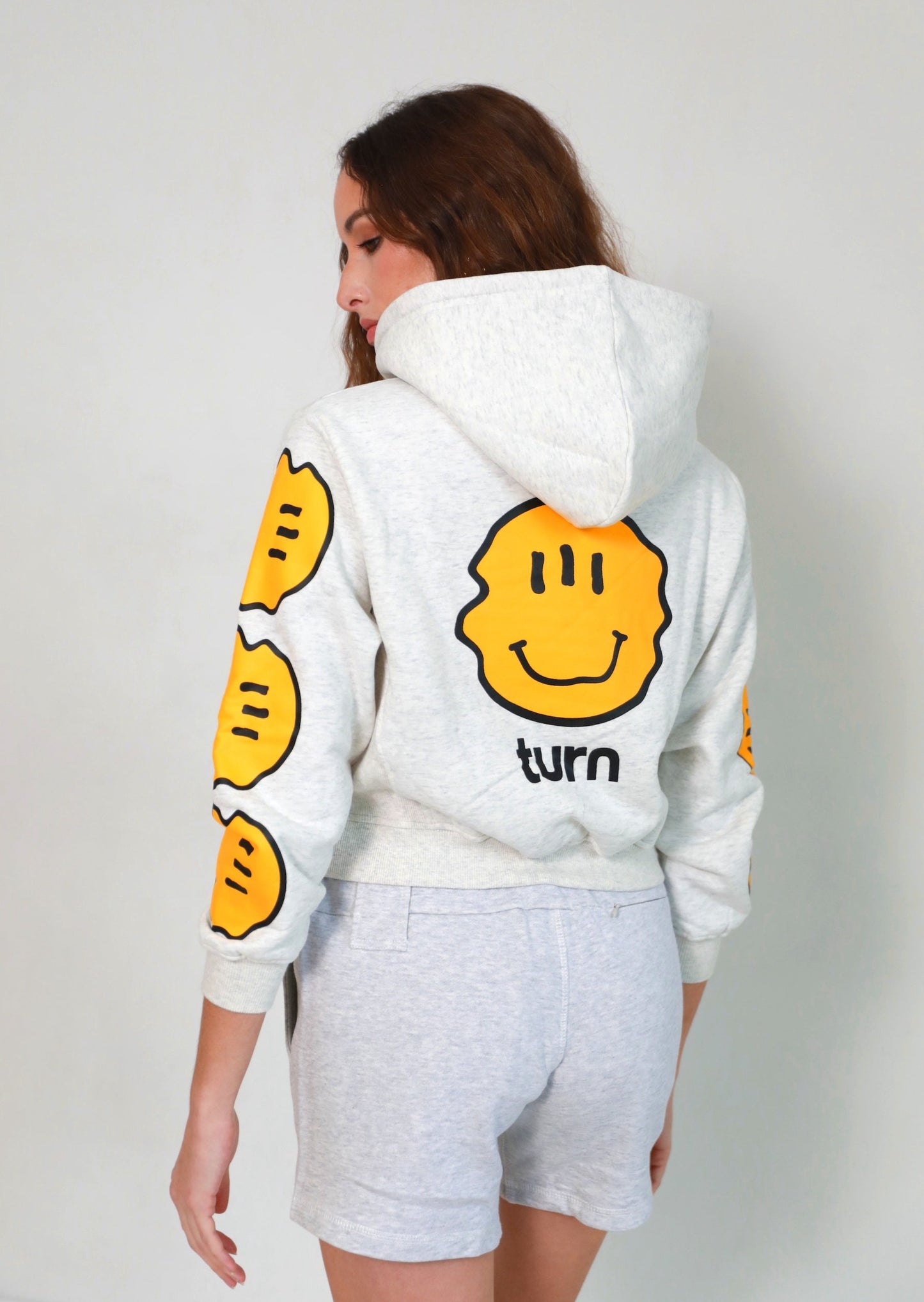 smiley crop hoodie