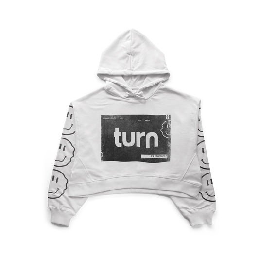 tune out crop hoodie